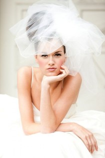 wedding photo - Ivory Wedding Veil -- Classy Bubble Veil Available In Other Shades