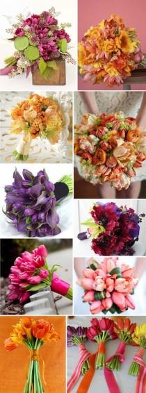 wedding photo - Colorful Tulip Bridal Bouquets 