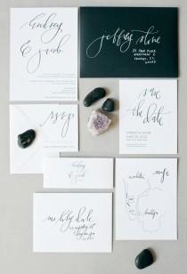 wedding photo - Kalligraphie-Hochzeits-Einladungs-Sammlung Von Hazel Wunderland