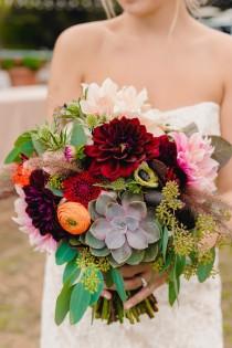 wedding photo - Dahlias And Succulents 