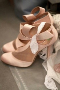wedding photo - Blush Bow Shoes 