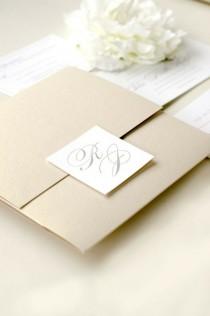wedding photo - Elegant   Timeless Letterpress Wedding Invitation