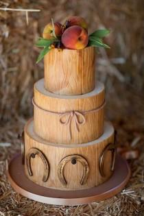 wedding photo -  Style Rustique gâteau de mariage ..