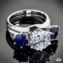 wedding photo - Blue Sapphires And A Delicious Diamond 
