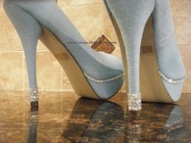 wedding photo - Blue Shoes With Rhinestones 