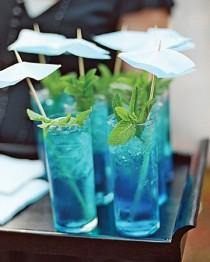 wedding photo - Blue Mojitos   Mint Sprigs. 