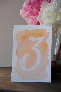 wedding photo - DIY Watercolor Table Numbers 