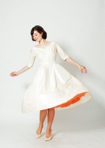 wedding photo - Vintage 1960s Wedding Dress - 50s Silk Wedding Dress - Love Sick