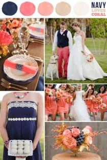 wedding photo - Coral, Navy, Pink, Mauve, Ivory 
