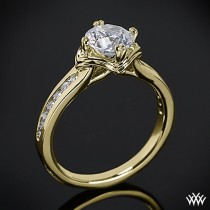 wedding photo - 18K الذهب الأصفر Ritani الحديثة القناة بين مجموعة الماس خاتم الخطوبة