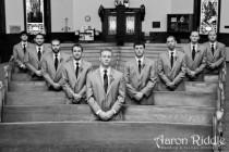 wedding photo - Groomsmen In Church Pews 
