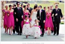 wedding photo - Black, White, Pink Wedding Party 