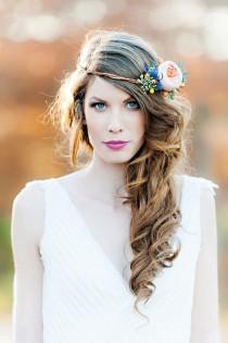 wedding photo - Bridal Accessories: Asymmetrical Flower Crowns