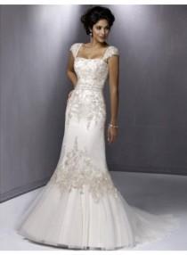 wedding photo -  A-line Spaghetti Straps Sequince Lace Wedding Dresses WE4456