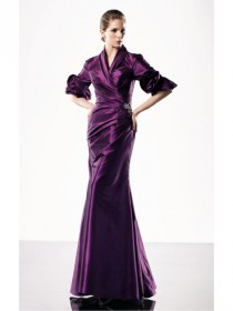 wedding photo -  Purple Mermaid Floor-length V-neck Dress