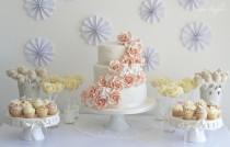 wedding photo - Blush Rose Dessert tableau