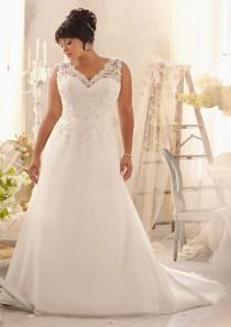 wedding photo -  Wanweier - wedding dress for bride, Cheap Alencon Lace Appliques on Delicate Chiffon Online Sales in 58weddingdress