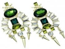 wedding photo -  deco spike earrings (emerald)