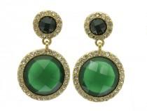 wedding photo -  emerald drop earrings