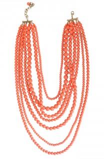 wedding photo - coral waterfall necklace