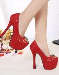 wedding photo -  Concise Design High Heel Pump Red Red PM0557