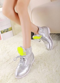 wedding photo -  Casual Style Thick Heels Sneaker Shoes Pink Pink SK0018