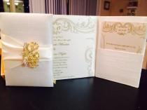 wedding photo - Einladung Papier Gold