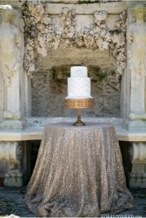 wedding photo - White & Gold Wedding Cakes