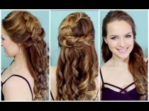 wedding photo - Half Up Braided Hairstyle For Prom!