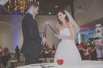 wedding photo - Unity geekness: a sneak peek of a lightsaber candle unity ceremony