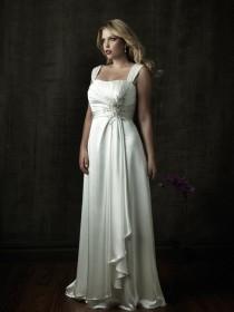 wedding photo -  Organza Satin Satin Chapel Train Strapless A-line Wedding Dress(WD0908)