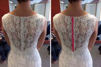 wedding photo - Add colored buttons to your white dress
