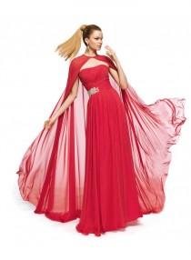 wedding photo -  A-line Strapless Ruching Floor Length Chiffon Bridesmaid Dresses with Cloak WE0106