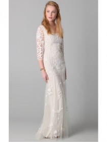 wedding photo -  Fancy White Sheath Floor-length Scoop Dress