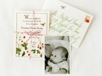 wedding photo - Caroline's Strawberry Storybook Baby Announcements