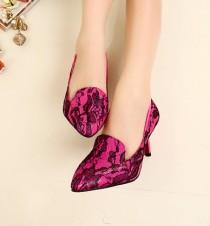 wedding photo - Fashion Style Fish Mouth High Heels Shoes Pink Pink PM0462