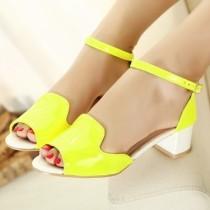 wedding photo - Korean Style Fish Mouth Sandals Shoes Red Red SD0373