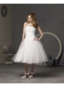 wedding photo -  A-line Strapless Empire Ball Gown or &quot;Pick Up&quot; Knee-length Wedding Dresses WE1094
