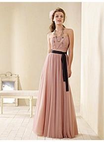 wedding photo -  A-line Ruching Ankle-length/ Pink Strapless Celebrity Dresses WE1107