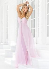 wedding photo -  Pink Sweetheart Strapless Sequin Top Chiffon Long Prom Dress