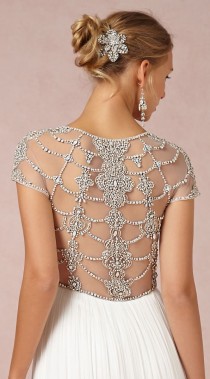 wedding photo -  Jeweled backless wedding dress