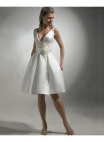 wedding photo -  A-line Knee-length V-neck Empire Spaghetti strap Princess Ball Gown or &quot;Pick Up&quot; Wedding Dresses WE1644