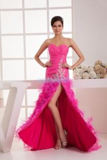 wedding photo -  Find Your Sweetheart Sheath Floor Length Red Satin & Organza Prom Dress With Appliquess And Feathers(Zj6839) Here ,Wanweier Prom Dresses - A perfect moment for you.
