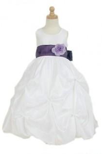 wedding photo -  Organza Common Flower Sash Trimed Ball Gown Junior Formal Dress, Flower Girl Dresses - 58weddingdress.com