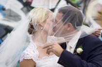 wedding photo - Veiled Kiss
