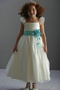 wedding photo -  Organza Princess A Line Flower Trimed Customized Junior Pageant Dress