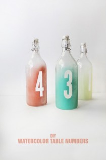wedding photo - Budget-Friendly DIY Watercolor Table Numbers 