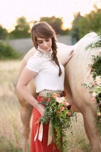 wedding photo - Загородный Конный Свадьбы Вдохновение