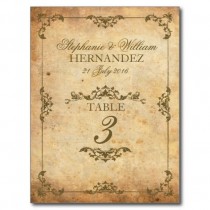 wedding photo - Vintage Swirl Wedding Reception Table Number