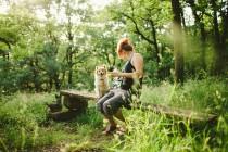wedding photo - Girl, Dog And Forest